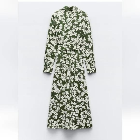 ZARA FLORAL PRINT SHIRT DRESS - Picture 4 of 6